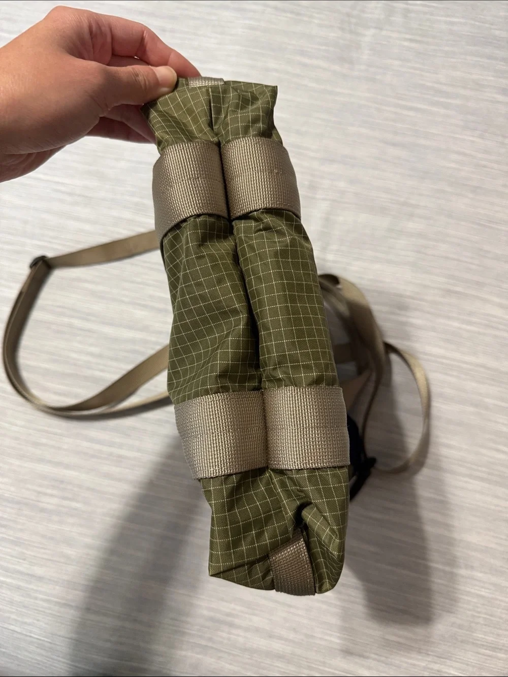 Dakine Jinx Mini Tote Bag Base Camp Ripstop Crossbody Olive Green Navy